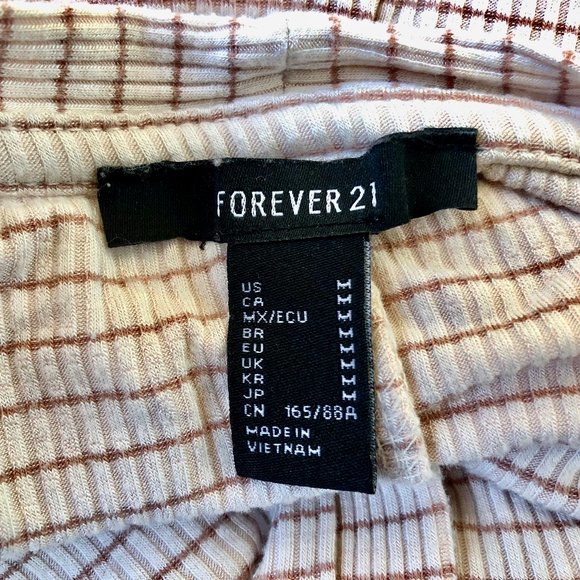 Forever 21 Oversized Top Jersey Tunic Button Front Striped Womens Medium - Picture 4 of 5